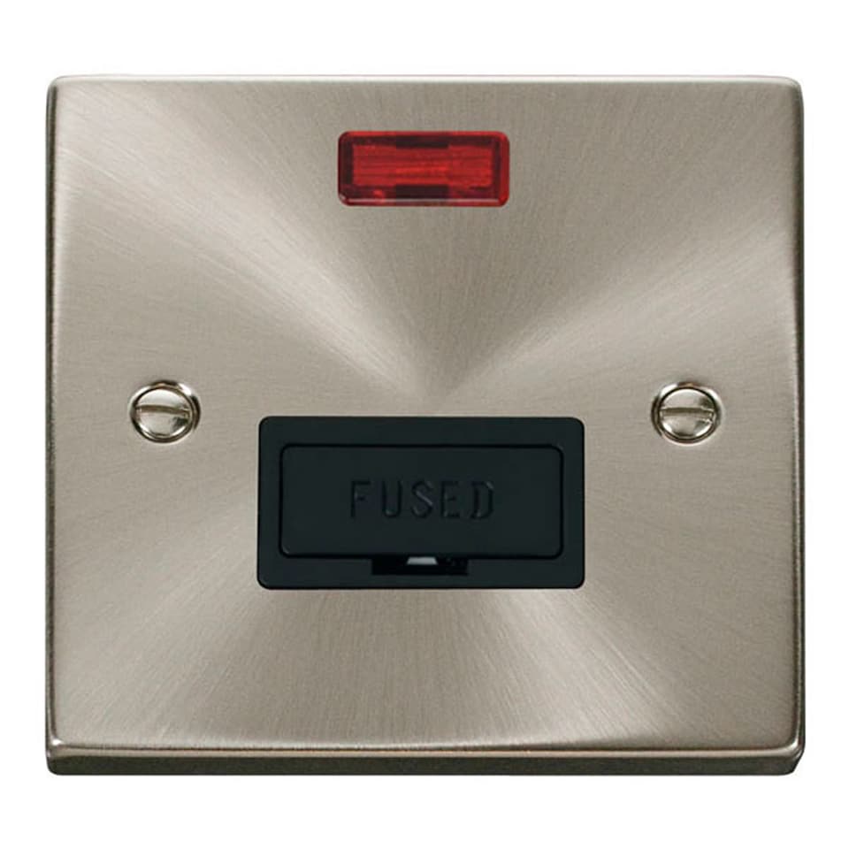image 1 of SE HOME Satin Brushed Chrome 13A Fused Connection Unit With Neon | Chrome | Satin Chrome