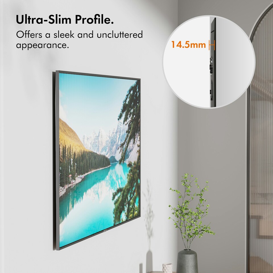 image 1 of VonHaus Picture Frame TV Wall Bracket for 37-75" Screens, 55kg Capacity