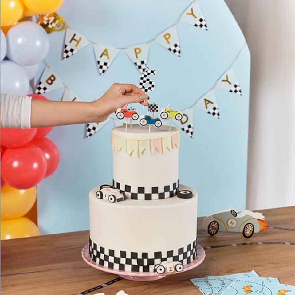 image 1 of Racing Cars Birthday Pick Candles - Pack of 5 | Multi