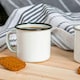 image 4 of Argon Tableware White Enamel Espresso Cups - 130ml - Black - Pack of 6 Black