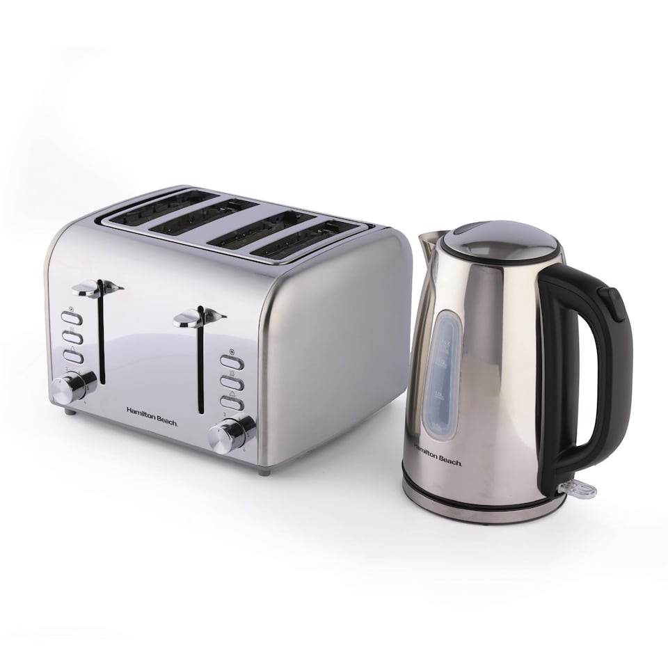 image 1 of Hamilton Beach Rise Polished Kettle & 4 Slice Toaster Set