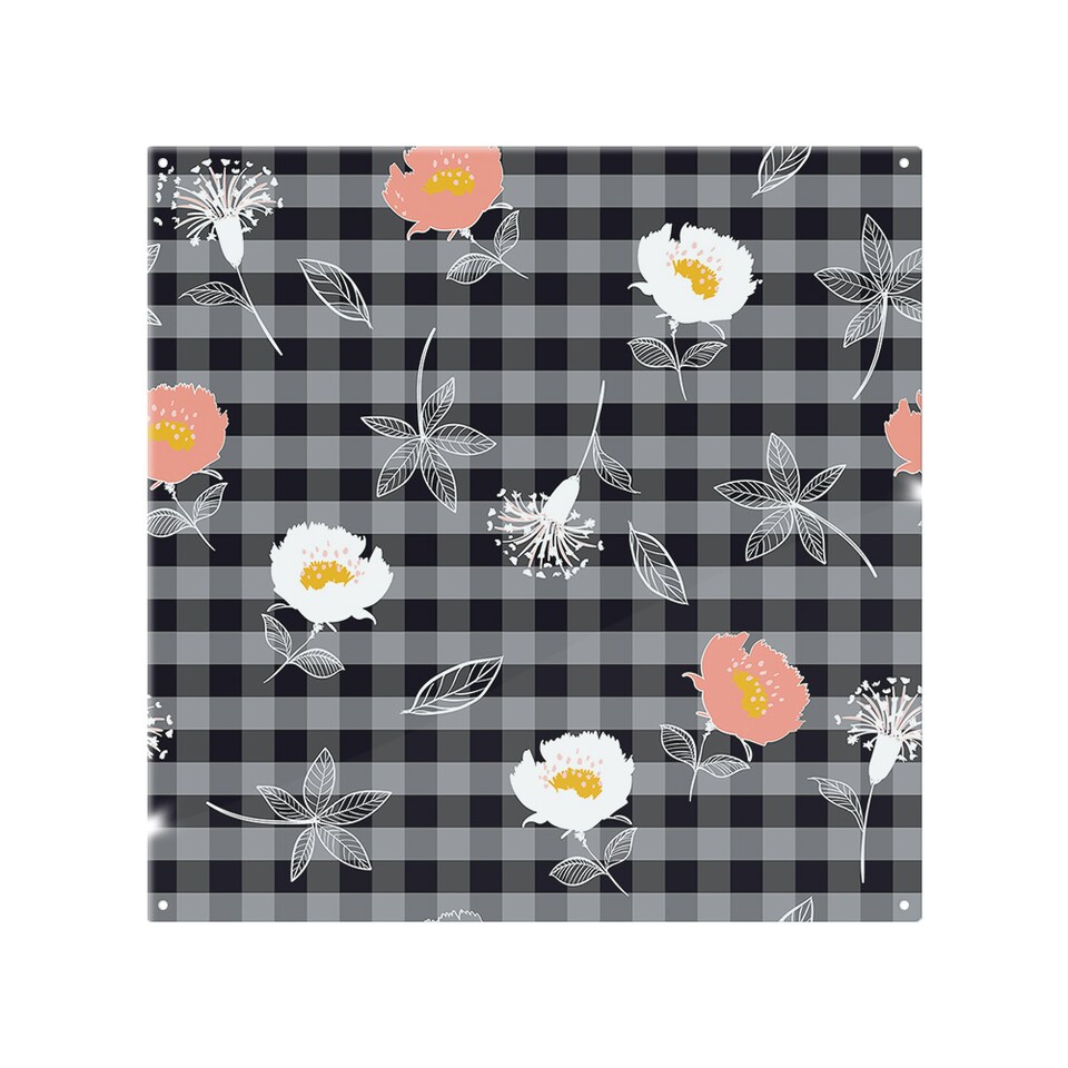image 1 of Blooming Hand Drawn Orange And White Flowers Splash Back | White