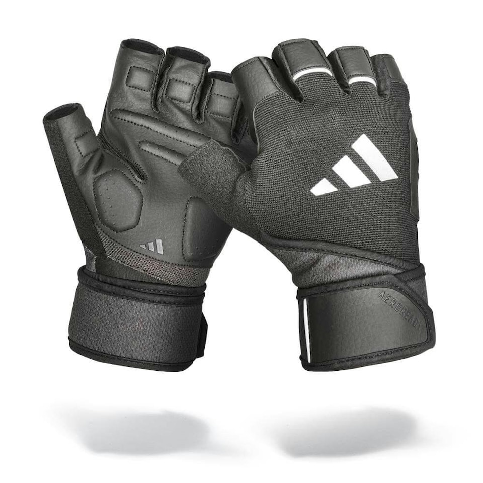 image 1 of Adidas Wrist Wrap Training Gloves Black | XL