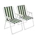 image 1 of Harbour Housewares Folding Metal Beach Chairs - Green Stripe - Pack of 2 | Green | Green