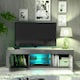 image 6 of TV Unit 130cm Grey Gloss Doors Grey Matt Body Modern Cabinet | Grey | One Size | 1