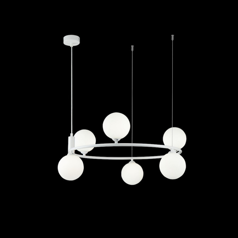 image 1 of Ring Ceiling Pendant Lamp White, 6 Light, G9