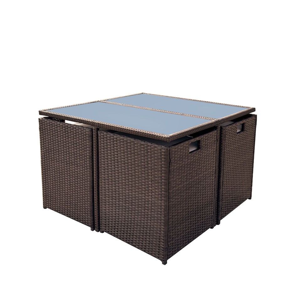 image 1 of Giulia 9 Piece Rattan Cube Outdoor Set