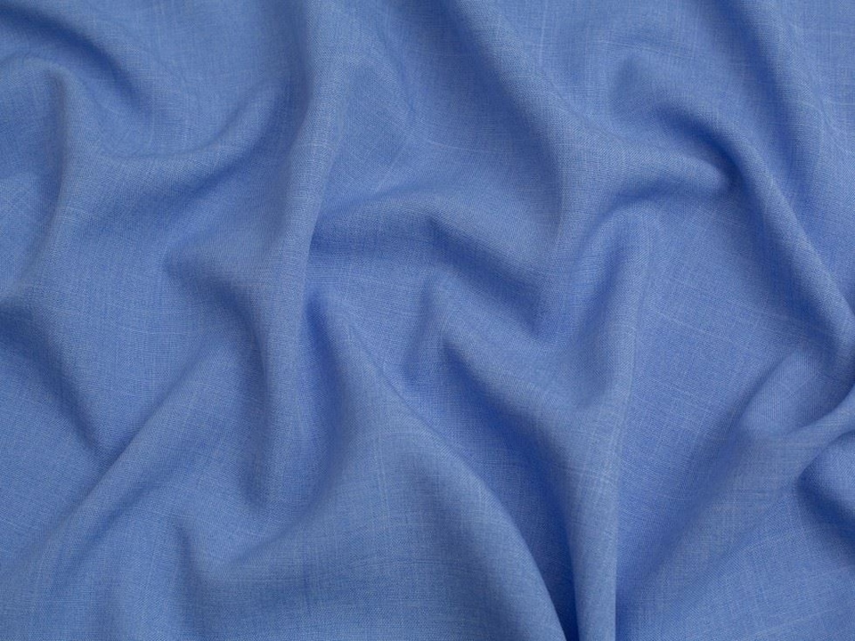 Minerva Core Range Blue Oxford Melange Polyester Suiting Fabric for Dressmaking, 148cm / 58" Wide - per metre