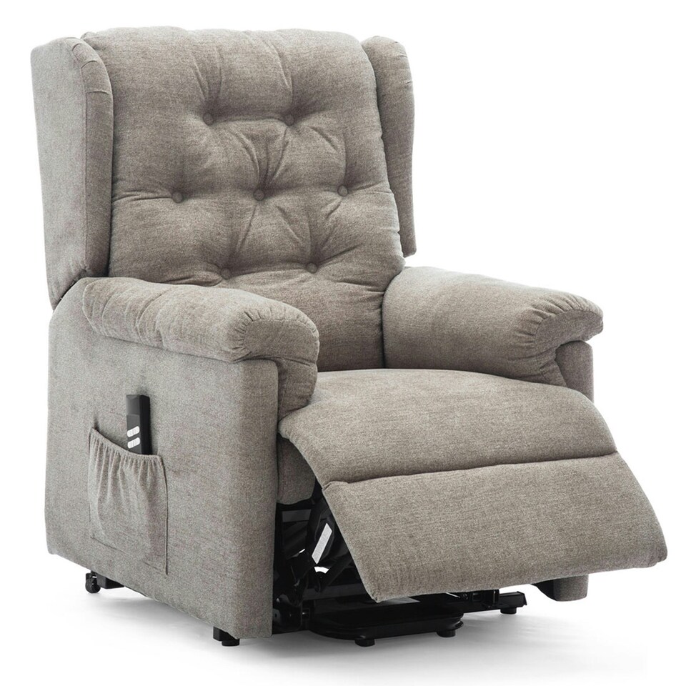 image 1 of Barnsley Fabric Electric Dual Motor Rise Recliner Mobility Armchair (Brown)