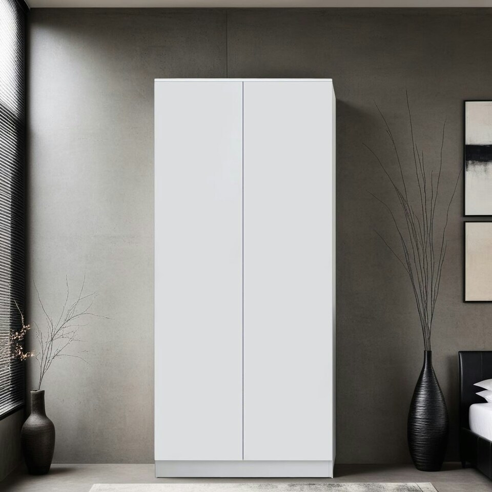 image 1 of FWStyle Stora 2 Door Wardrobe - Matt White White