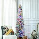 image 2 of HOMCOM 7' Artificial Christmas Tree with Flocked Tips, LED Lights, Decoration
