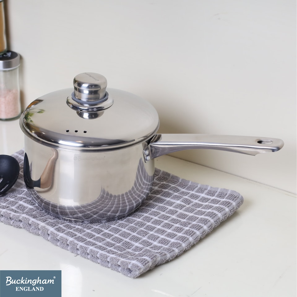 image 1 of Buckingham Stainless Steel Deep Saucepan 16 cm / 2 Litre | Silver