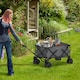 image 2 of Outsunny Outdoor Cart Folding Cargo Wagon Trailer Beach w/ Handle Dark Grey