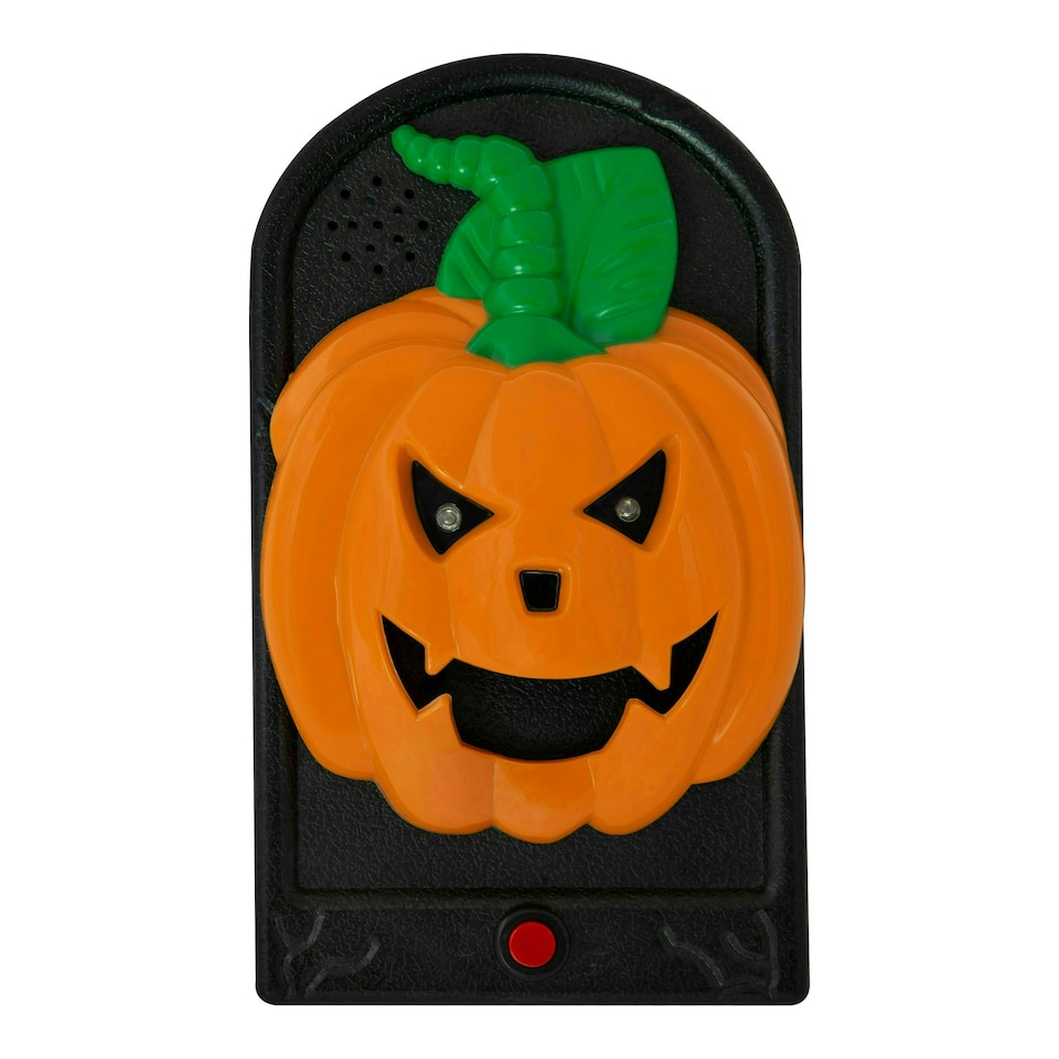 image 1 of Halloween Pumpkin Doorbell with Red Glowing LEDs and Sounds