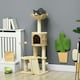 image 6 of PawHut 116cm Cat Tree Tower with Scratching Posts, House, Bed, Ramp, Beige