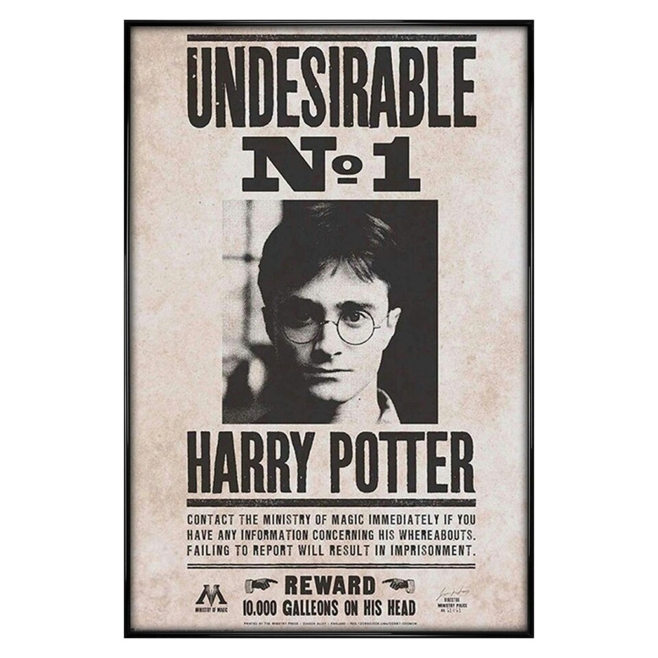 image 1 of Gloss Black Framed Harry Potter Undesirable No 1 61 x 91.5cm Maxi Poster | Multi