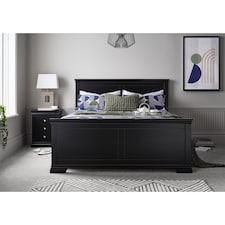 Painted Wood Double Bedframe in Black