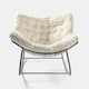 image 3 of OHS Ribbed Faux Fur Rocking Chair Upholstered Metal Frame Cushioned
