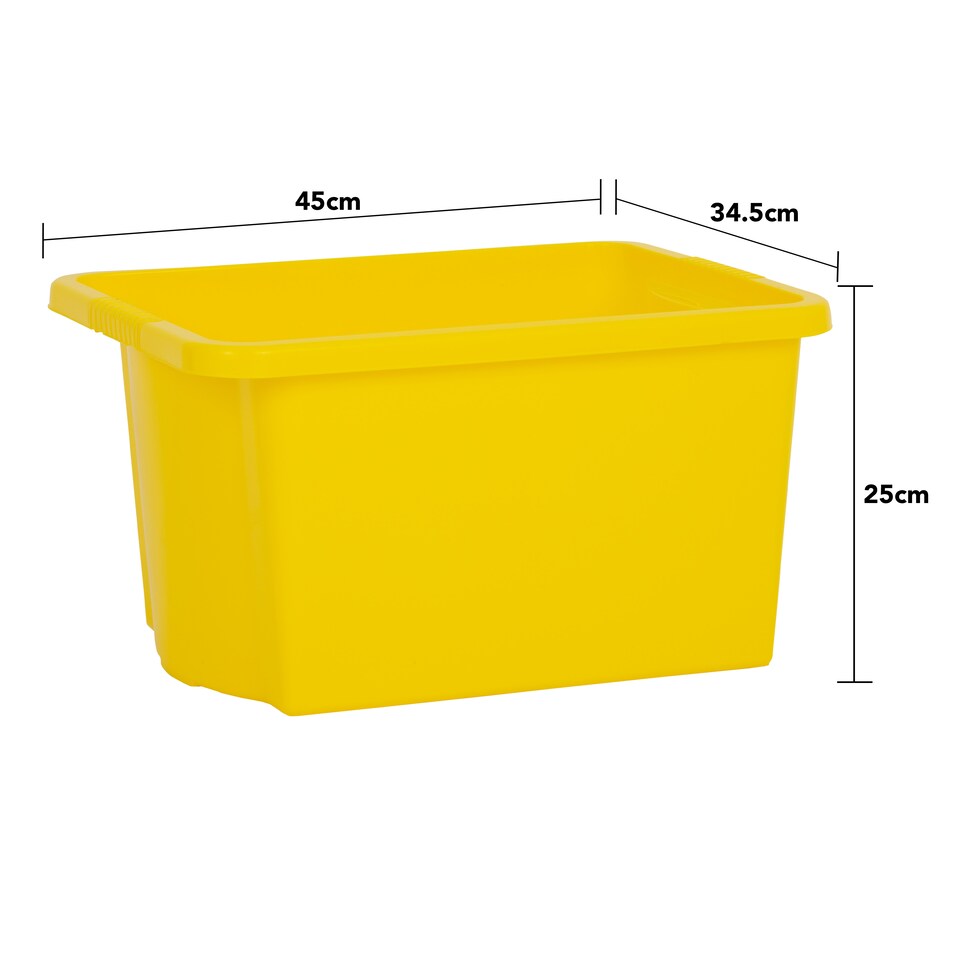 image 1 of Wham Stack & Store 4 x 30L Plastic Storage Boxes | Yellow | 4