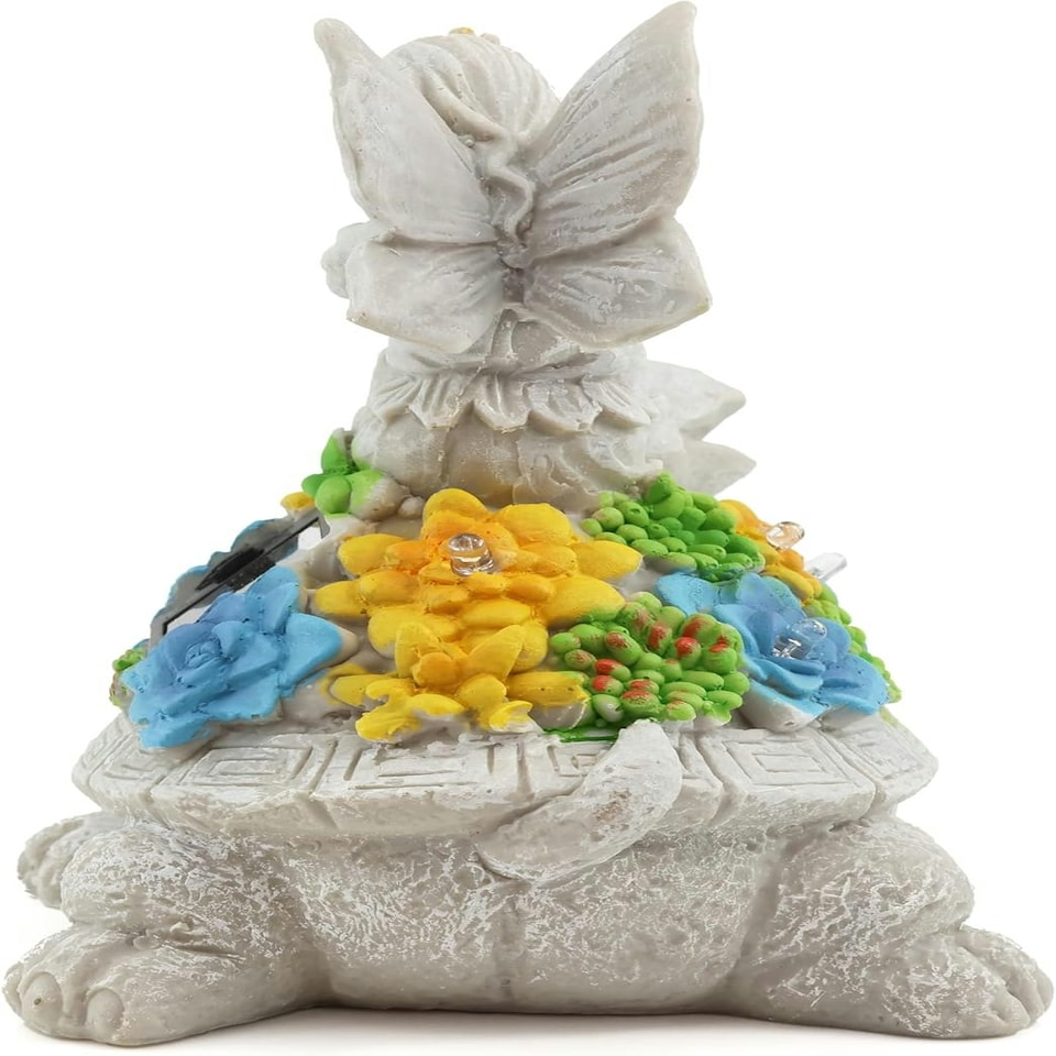 image 1 of Pack of 3 Solar Turtle Fairy Garden Ornament Grey | One Size