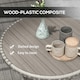 image 4 of Outsunny Outdoor PE Rattan Dining Table w/ Wood-plastic Composite Top, Grey
