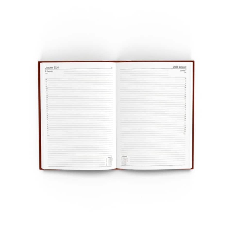 image 1 of 2024 A4 Day Per Page Burgundy Appointments Diary