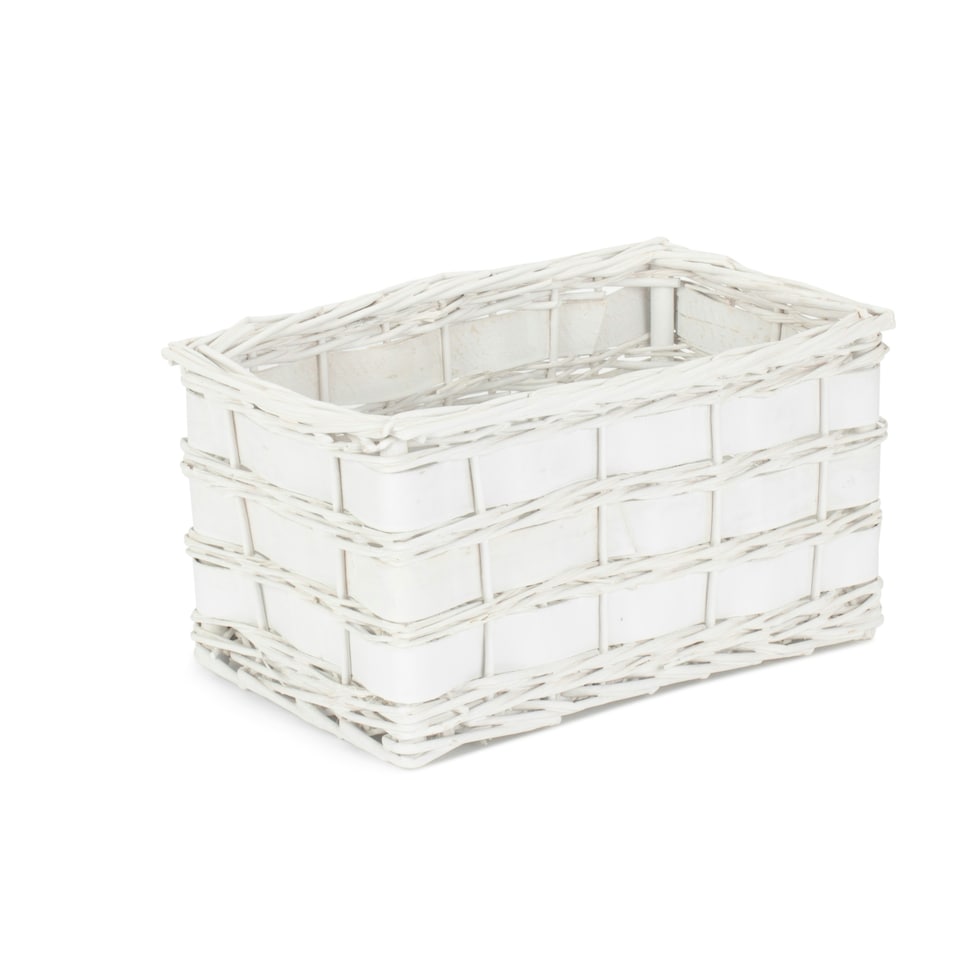 image 1 of Unlined White Scandi Storage Basket White | White | S