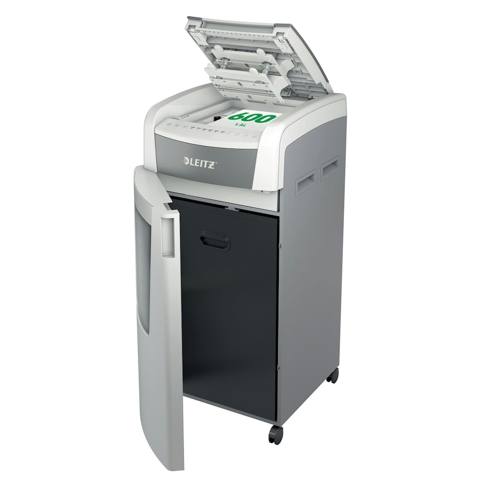 Leitz IQ AutoFeed Office Pro 600 Micro Cut Shredder 110 Litre 600 Sheet Automatic/10 Sheet Manual White 80181000