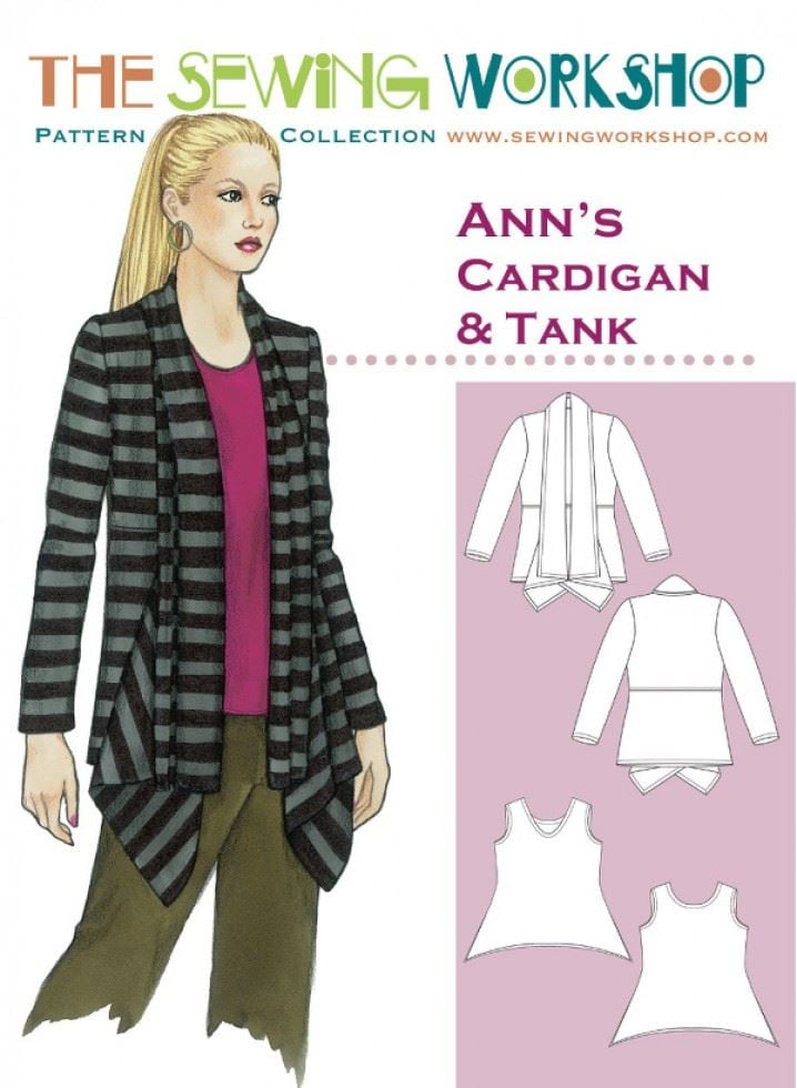The Sewing Workshop Sewing Pattern Anns Cardigan & Top, Jackets, Tops and Cardigans for Women - XS-XXL - Intermediate