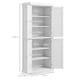 image 3 of HOMCOM Modern Kitchen Storage Cabinet, 6-Tier Shelves W/ 4 Adjustable, White