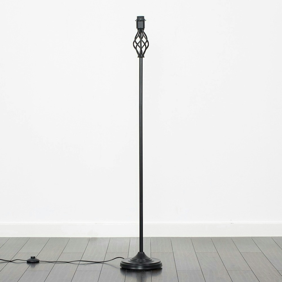 image 1 of ValueLights Traditional Style Black Barley Twist Floor Lamp Base