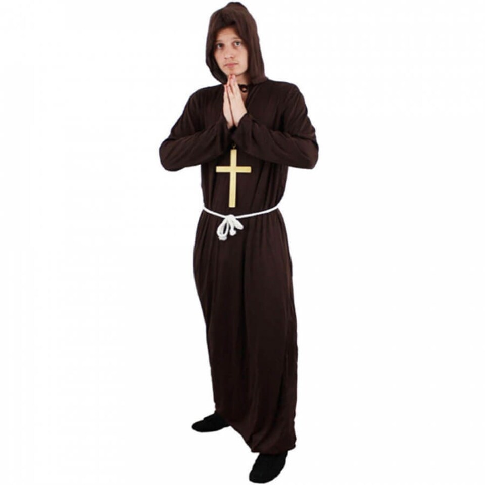 image 1 of Adults Brown Medieval Monk with Cross Brown | L