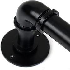Lister Cartwright 25mm Obsidian Black Industrial Pipe Extendable Curtain Pole Heavy Duty Metal Curtain Rod(120-210 cm)
