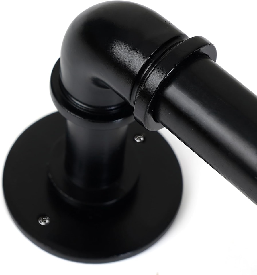 image 1 of Lister Cartwright 25mm Obsidian Black Industrial Pipe Extendable Curtain Pole Heavy Duty Metal Curtain Rod(120-210 cm)