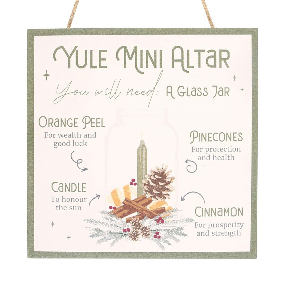 image 1 of Something Different Yule Altar MDF Hanging Sign - Pink/Grey - One Size