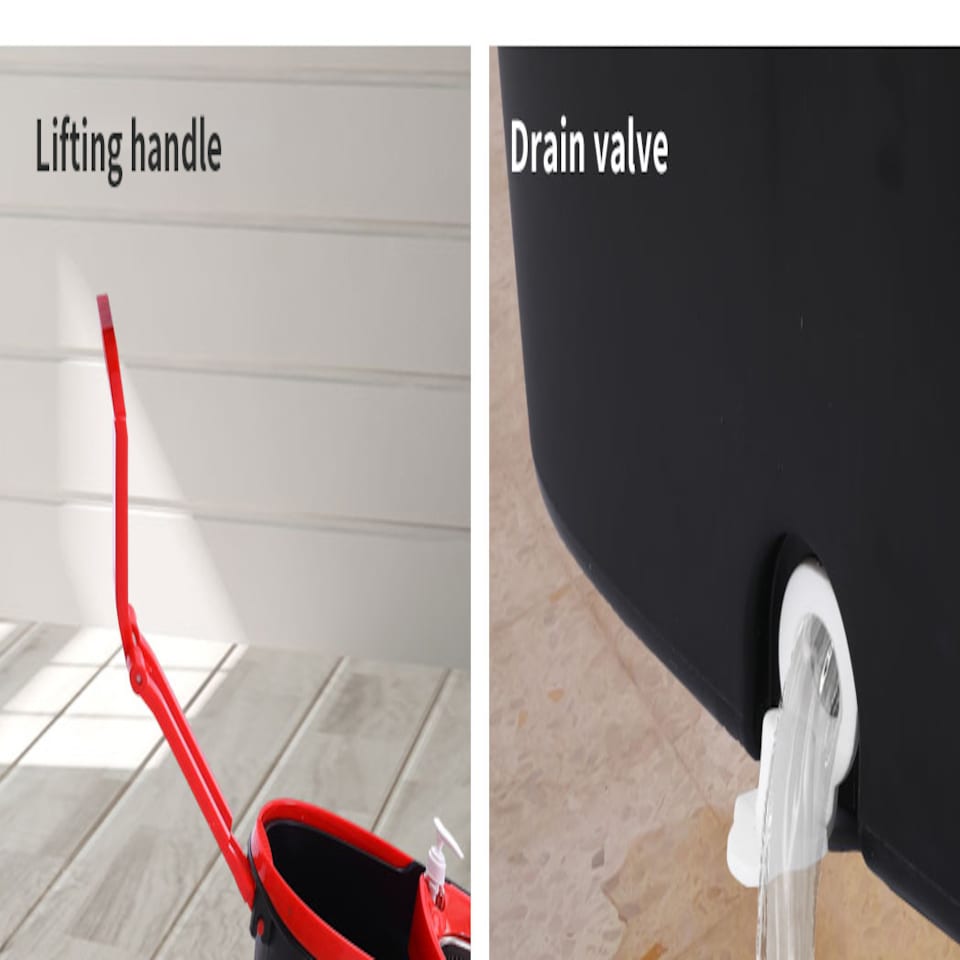 image 1 of Cleanflo Stainless Steel Spin Mop Bucket Set | Black | Black