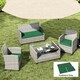 image 10 of Outsunny 3PCs Rattan Garden Seat Cushions Pads for Patio Furniture Green 
