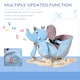 image 3 of HOMCOM 2 In 1 Plush Baby Ride on Rocking Horse Elephant Rocker with Wheels Wooden Toy for Kids 32 Songs for 18 Plus Months (Blue)