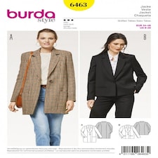 Burda 6463 Paper Sewing Pattern – Women’s Jacket, UK Sizes 8–20, Intermediate