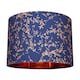 image 1 of Modern Navy Blue Cotton Fabric 12 Inch Lamp Shade with Copper Foil Floral Decoration | Blue