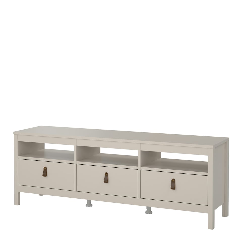 image 1 of Barcelona TV Unit 3 Drawers in Cashmere Cream