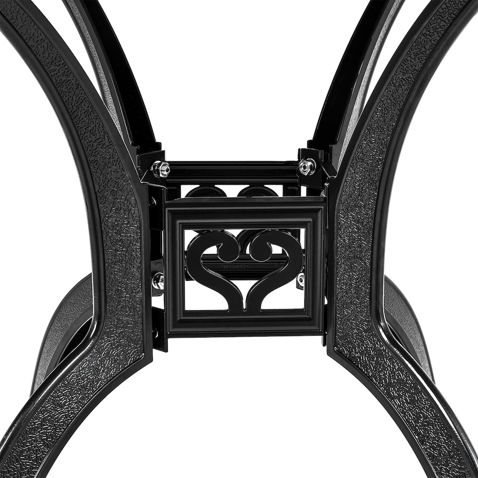 image 1 of Living and Home Cast Aluminum Square Outdoor Dining Table, Black, 80 cm | Black