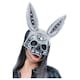 image 1 of Fever Unisex Adult Skeleton Bunny Jewelled Mask | Black | Black/Silver | One Size | 1