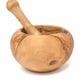 image 2 of Verano Spanish Ceramics Olive Wood Round Pestle & Mortar - 14cm