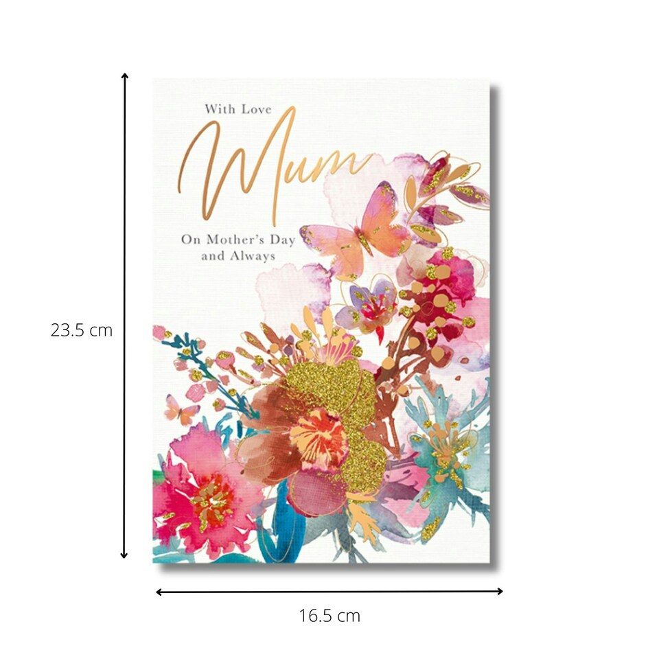 image 1 of Words 'n' Wishes Mother's Day Card for a Lovely Mum on Mother's Day, 23.5 x 16.5 cm,