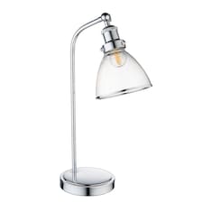 Brunswick Polished Nickel & Glass Desk Table Lamp