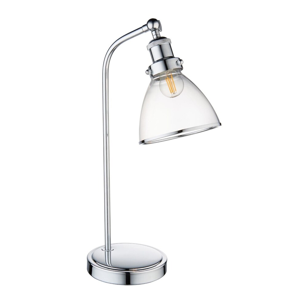 image 1 of Brunswick Polished Nickel & Glass Desk Table Lamp