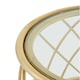 image 3 of Interiors by Premier Stylish Gold Side Table with Clear Glass, Luxurious Gold Finished Bedside Table, Contemporary Round Table Gold