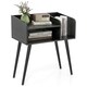 image 1 of COSTWAY Modern Nightstand 2-Tier Bedside Table Black Black