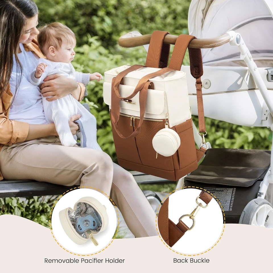 image 1 of LOVEVOOK Diaper Bag Backpack,Diaper Tote Bag with Insulated Pockets,Baby Bag for Girl Boy with Changing Pad,Large Baby Nappy Bag with Pacifier Case,Anti-Theft Travel Backpack for Women